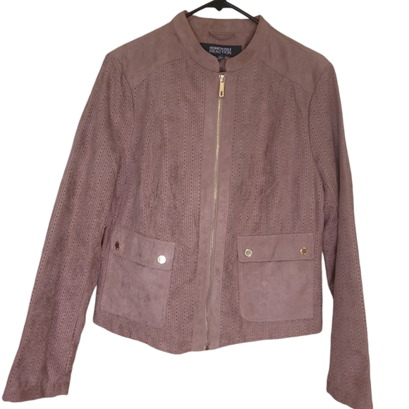 Kenneth Cole Reaction Jackets & Blazers - NWT Kenneth Cole Reaction Faux Suede Laser Cut Jacket Women's Large